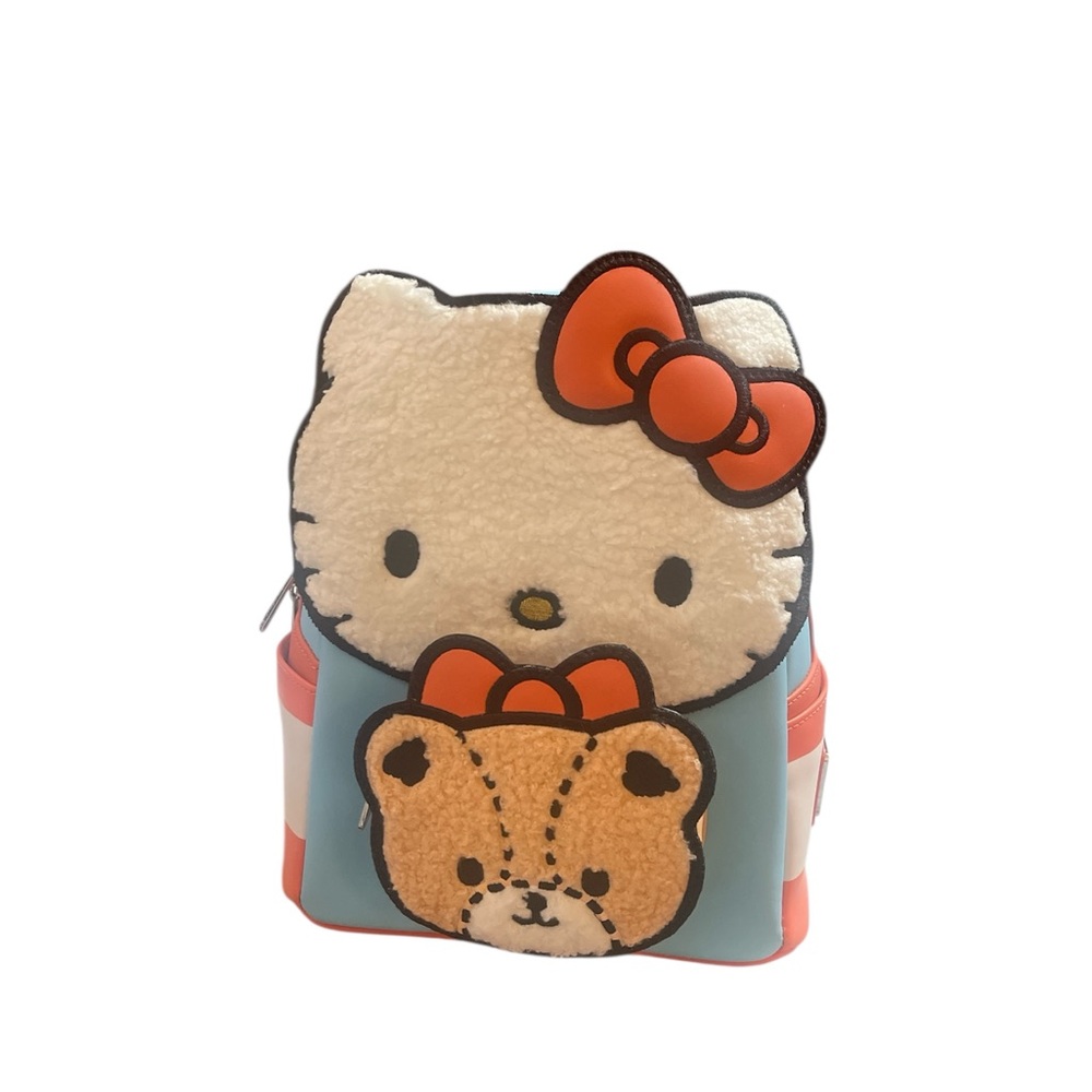 Loungefly Hello Kitty Blue and Orange Stuffed Animal Backpack